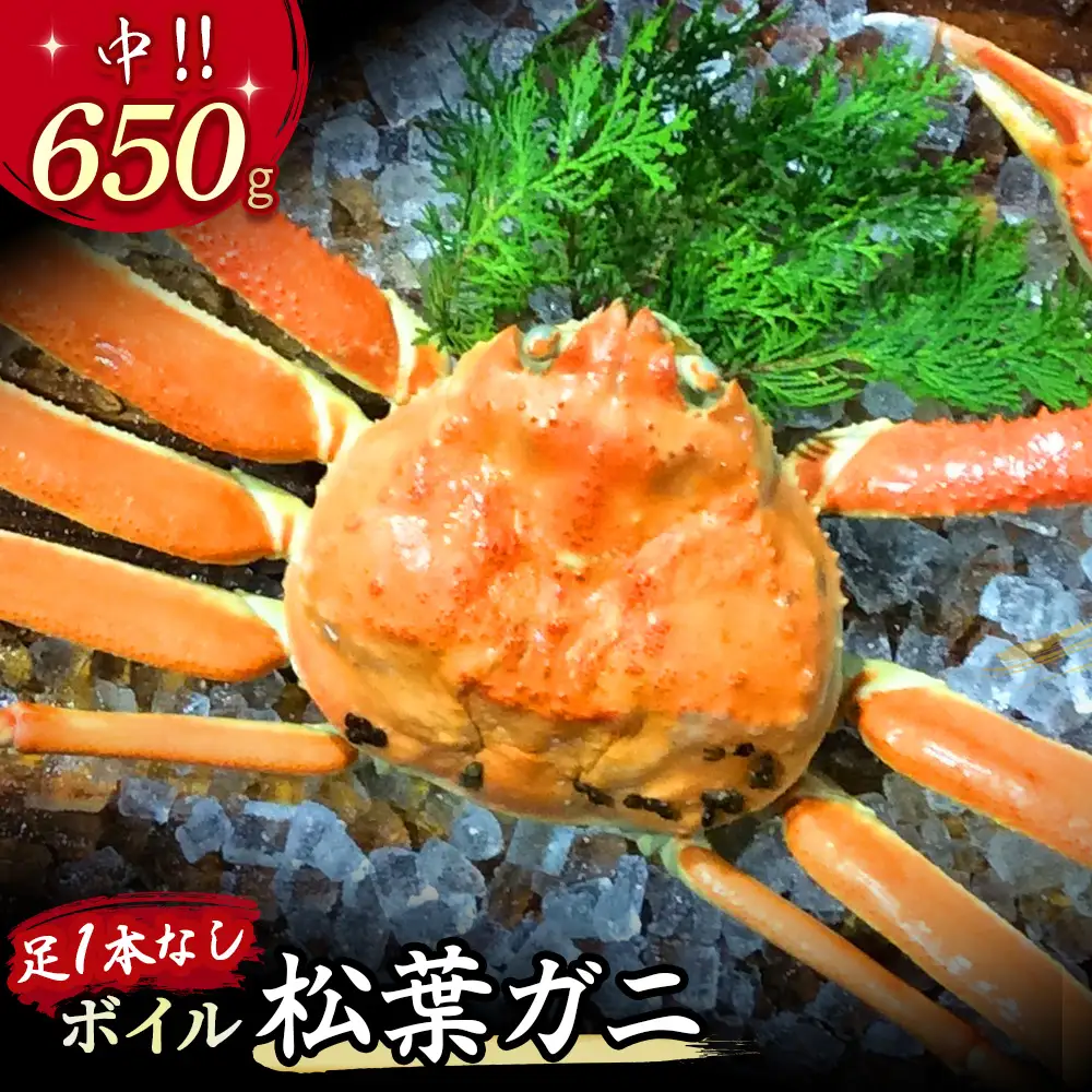 【先行予約】【魚倉】足１本なし ボイル 松葉ガニ（中650g） 訳あり 松葉ガニ