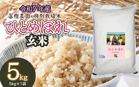 【令和7年産先行予約】 富樫農園の特別栽培米ひとめぼれ 玄米 5kg 山形県鶴岡市産　K-732