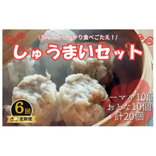 《6回定期便》手作り点心の店　Syun358.　しゅうまい20個（ノーマル10個・おとな10個）食べ比べセット