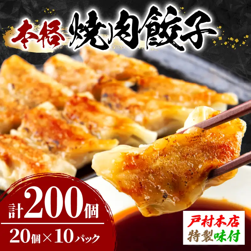 焼くだけ!! 簡単調理 焼肉餃子 20個 × 10パック 計200個_DB33-25
