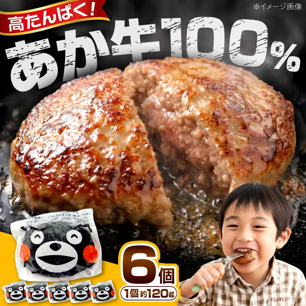 あか牛 くまモン ハンバーグ セット 120g×6個 ハンバーグ[AYAB010]