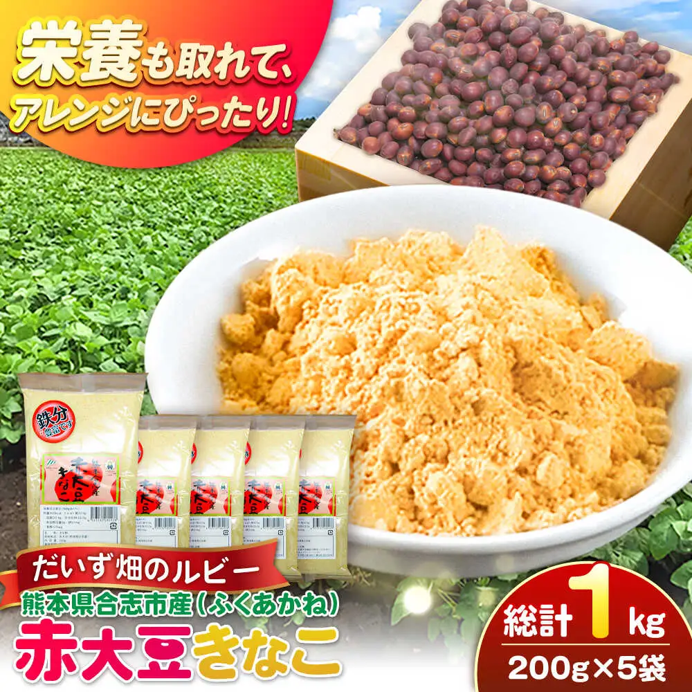 令和8年熊本地震復興支援 熊本県産赤大豆きなこ200g×5袋 きなこ[AYAB052]
