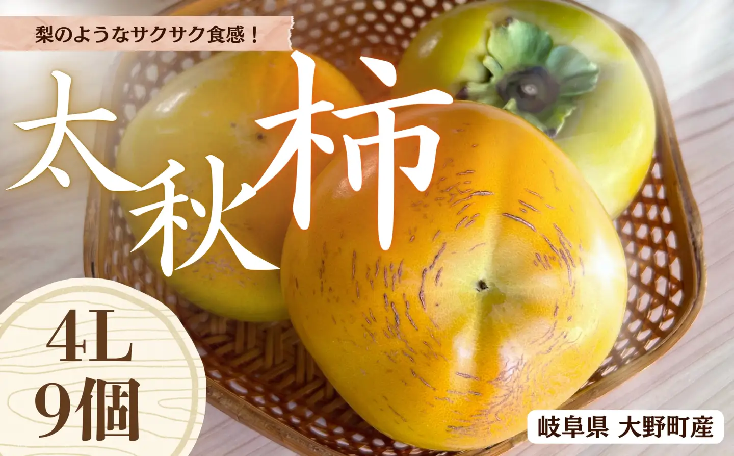 【先行予約】梨のような食感！ Farm m&aの太秋柿 4L×9個 秀品 岐阜県 大野町（2026年10月中旬～発送）農家直送 果物 フルーツ 秋の味覚 柿 かき 太秋 たいしゅう