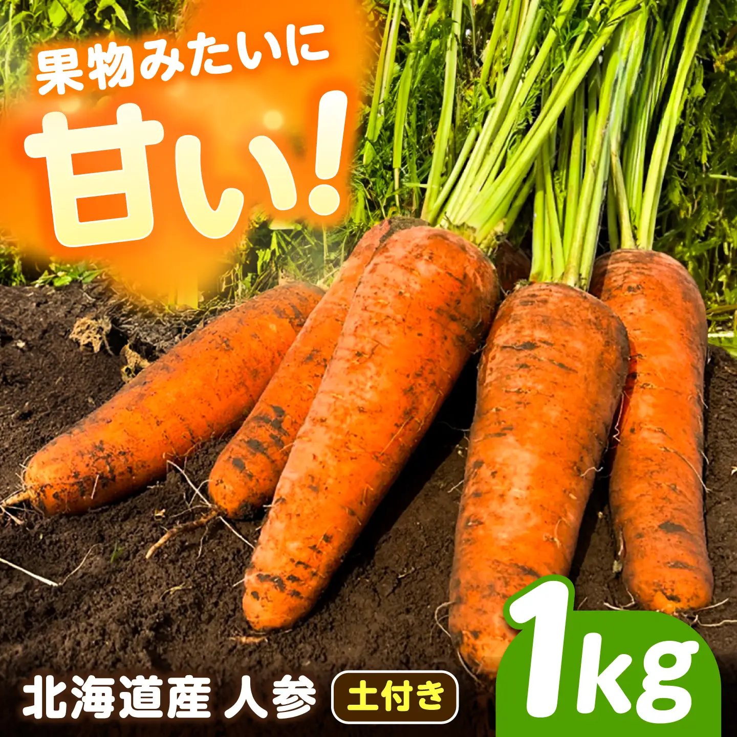 【先行予約】北海道にんじん 1kg(土付き)にんじん [BEBA001]