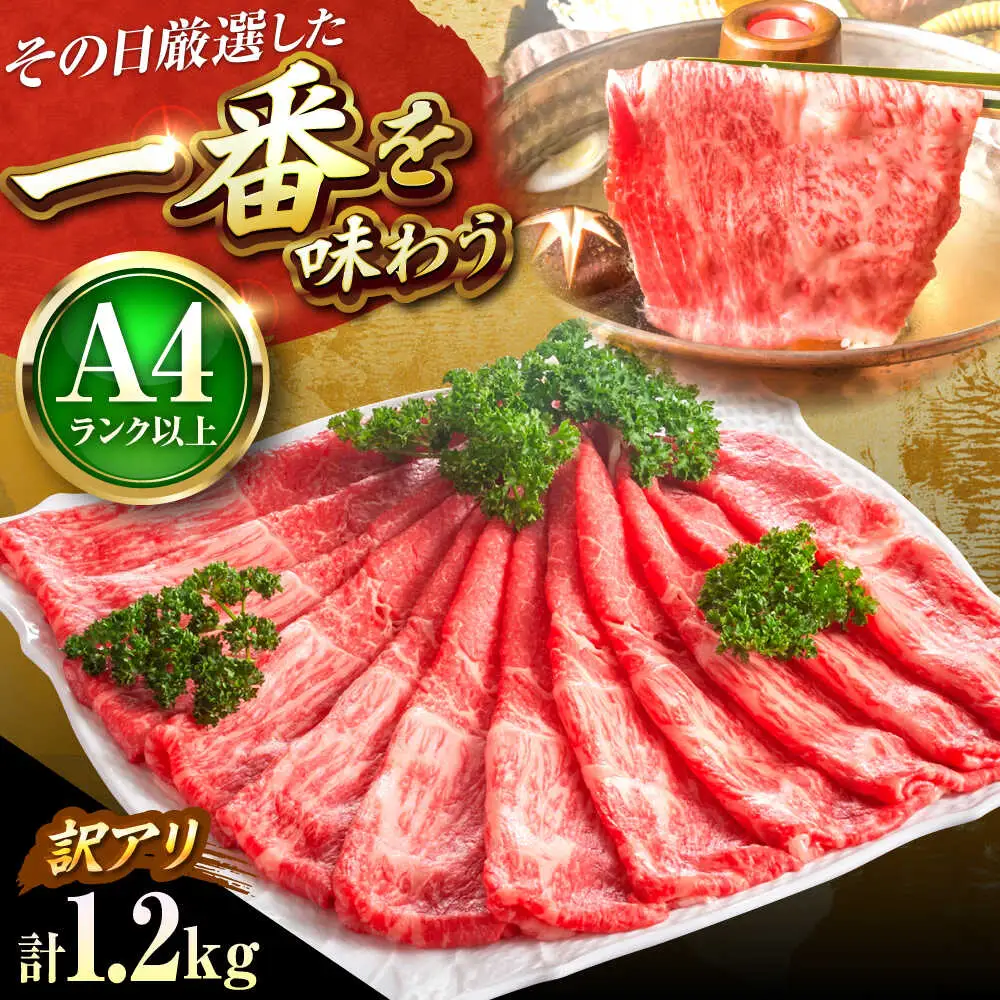 【訳あり】博多和牛シャブシャブ用 1.2kg[BGAB054] 黒毛和牛 牛しゃぶ 牛肉