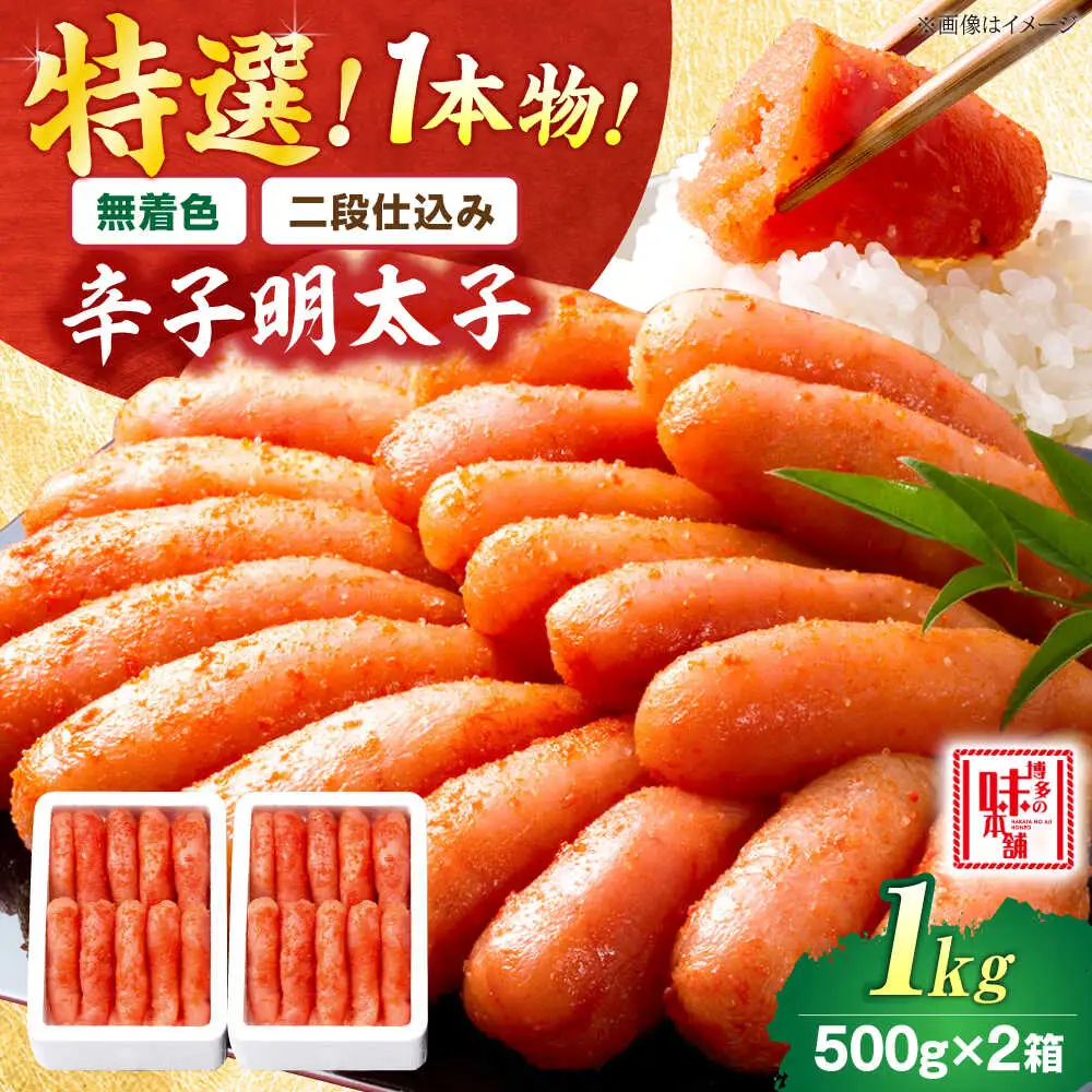 【無着色・二段仕込み】厳選 辛子明太子 1kg 1本物 [BGAI010]辛子めんたいこ