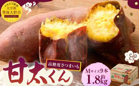 171-1132x2【先行予約】 高糖度さつまいも 甘太くん 約1.8kg（Mサイズ9本） 小箱 サツマイモ 甘藷 かんしょ おやつ 焼き芋 【2026年12月上旬から2027年4月下旬発送予定】
