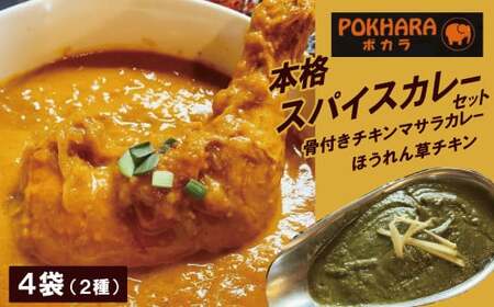 【レンジで簡単】本格スパイスカレー２種４袋セット 本格スパイスカレー 食べ比べ おやつ H177-014