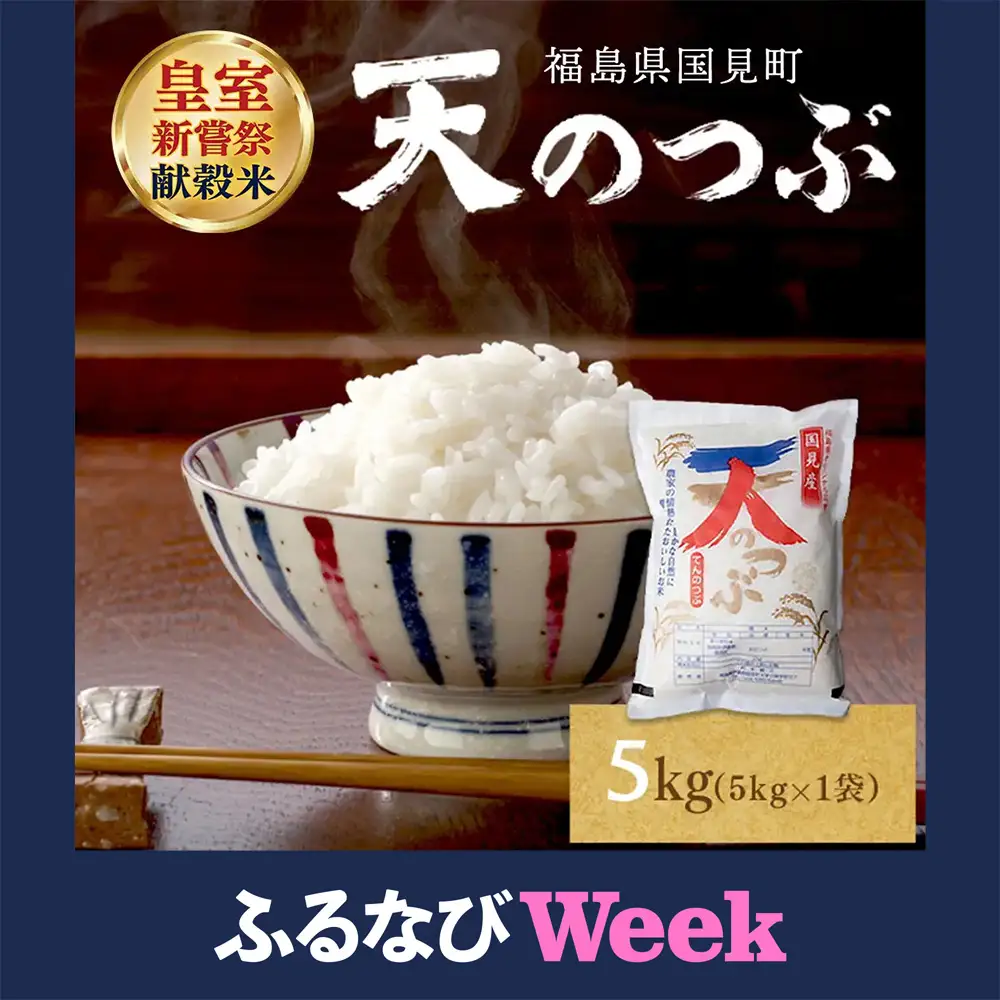 【ふるなびWEEK対象】【令和8年産】米　国見町産　天のつぶ 5kg（5kg×1袋） ※2026年10月～発送