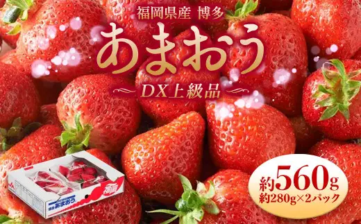 福岡県産 博多あまおう DX上級品 約560g（約280g×2パック入り）イチゴ  苺 【2026年12月上旬～2027年1月上旬発送予定】