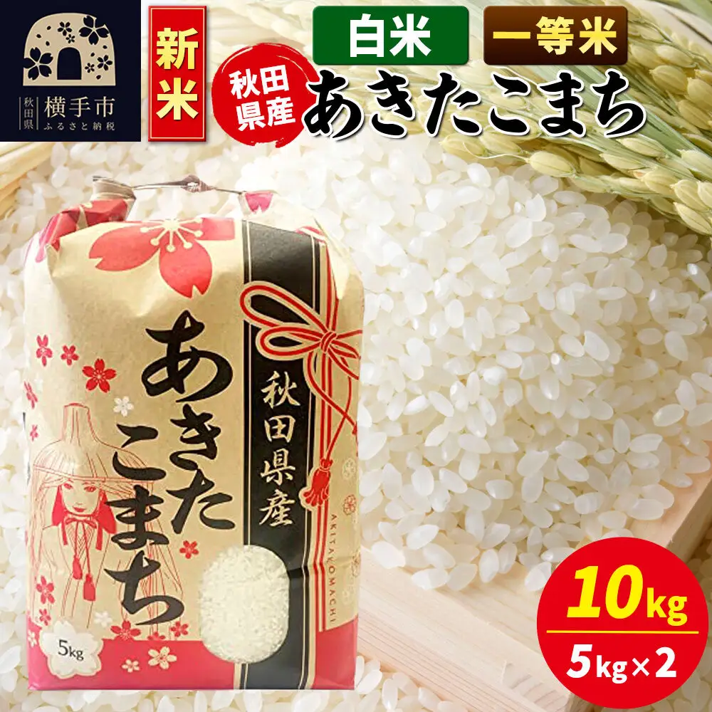 《新米》あきたこまち 一等米 10kg（5kg×2袋）【白米】秋田県産 こまちライン