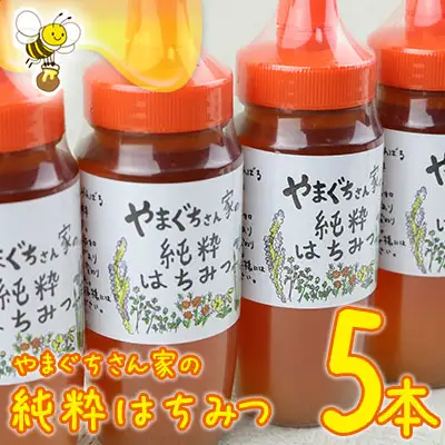 やまぐちさん家の純粋はちみつ〈250g×5本セット〉