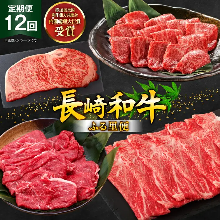 牛肉 和牛 定期便 長崎和牛 バラエティ 12回