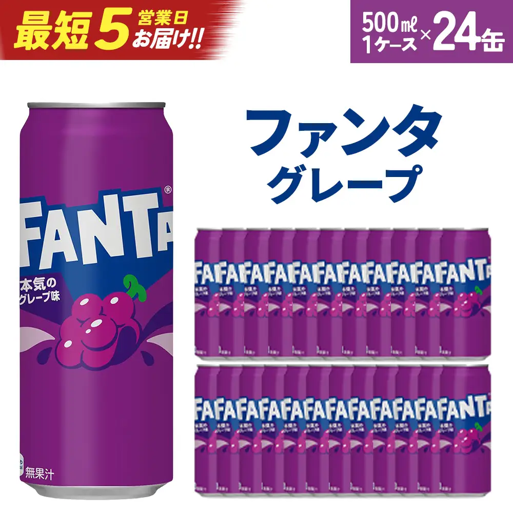 【最短5営業日着！】ファンタグレープ500ml缶×24本　【04301-0521】