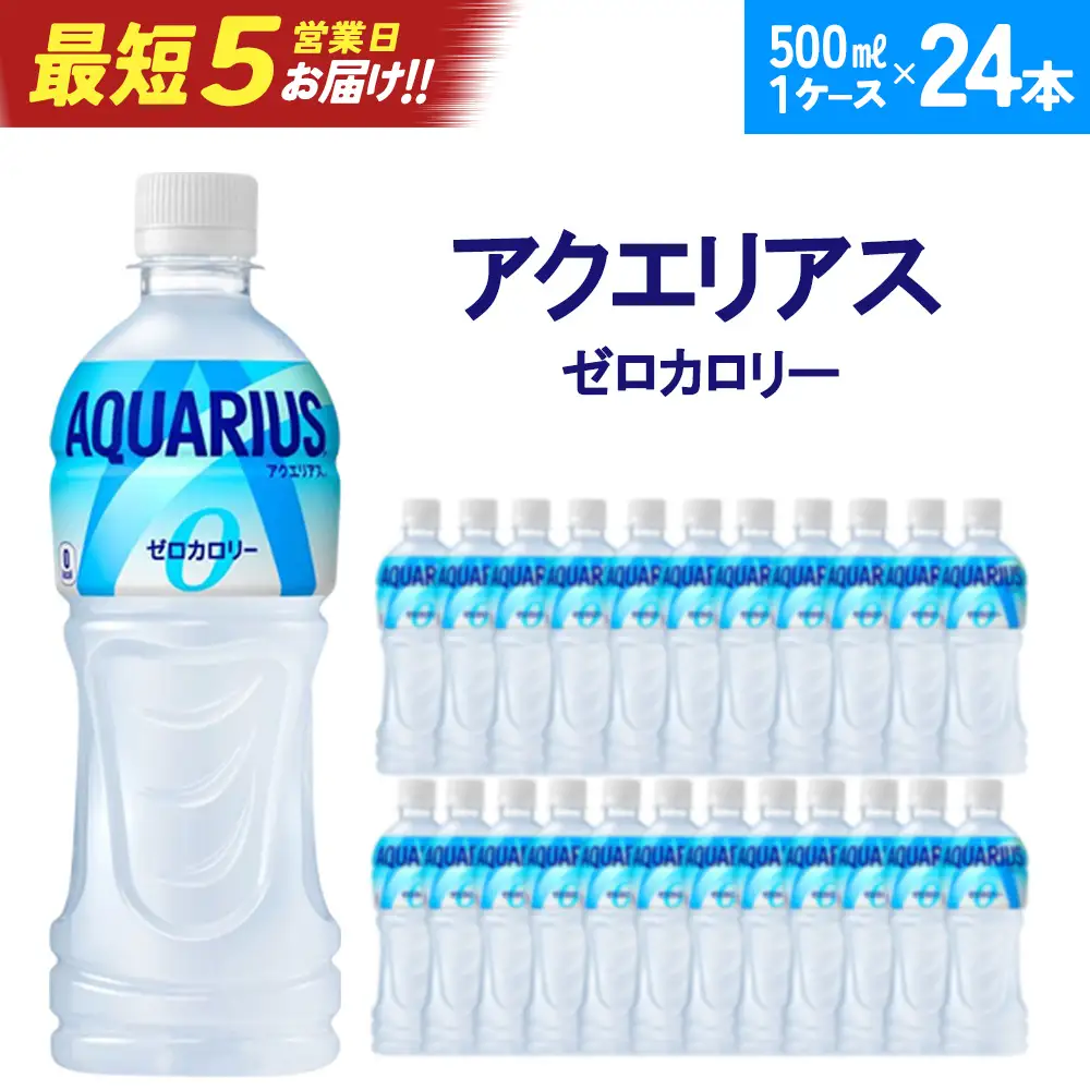 【最短5営業日着！】アクエリアスZERO 500ml PET×24本　【04301-0532】