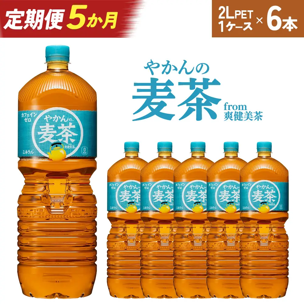 【5か月連続お届け】やかんの麦茶from爽健美茶　2L PET×6本　【04301-0614】