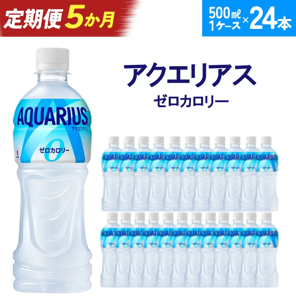 【5か月連続お届け】アクエリアスゼロ　500ml PET×24本　【04301-0662】
