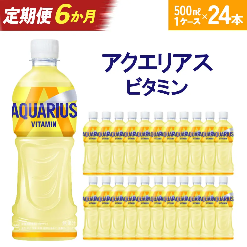 【6か月連続お届け】アクエリアス ビタミン　500ml PET×24本　【04301-0687】