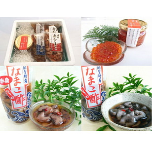 魚介類/能登なまこ贅沢セット　赤なまこ酢120g×2袋・青なまこ酢120g×2袋 このわたいくら醤油漬け100g×1本◆※2023年2月より順次発送