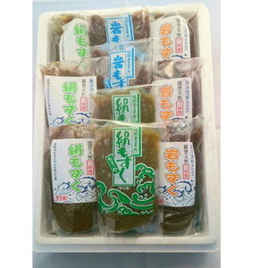 能登天然もずくセット☆天然もずく4種類・全10袋の味比べ☆（味付絹もずく120g×3袋・味付け岩もずく120g×3袋・生絹もずく100g×2袋・生岩もずく100g×2袋）三杯酢 健康◇