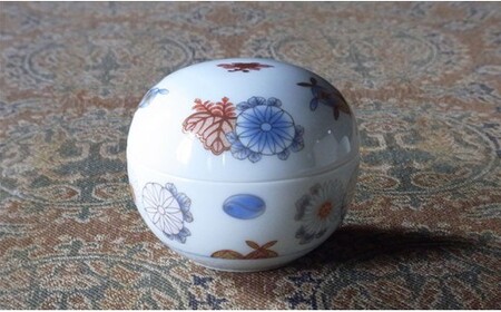 深川製磁 【有田焼】菊七宝　ボンボニエール aa038