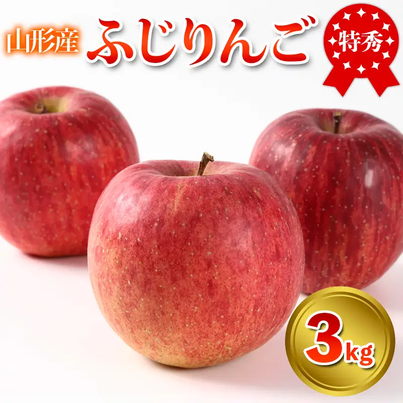 特秀品 山形県産 ふじりんご 3kg【令和8年産先行予約】FS25-734