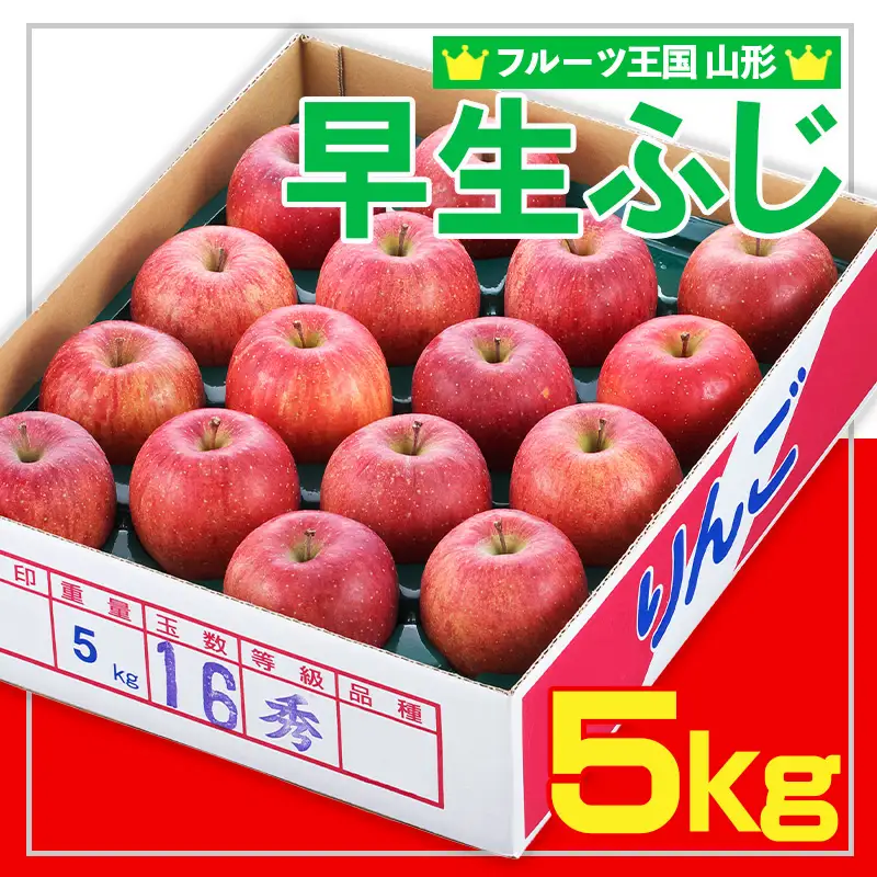 ☆フルーツ王国山形☆ りんご (早生ふじ) 秀品 5kg【令和8年産先行予約】FS25-753