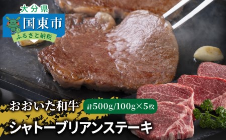 【A4～A5等級】おおいた和牛シャトーブリアンステーキ100g×5枚  _1472R