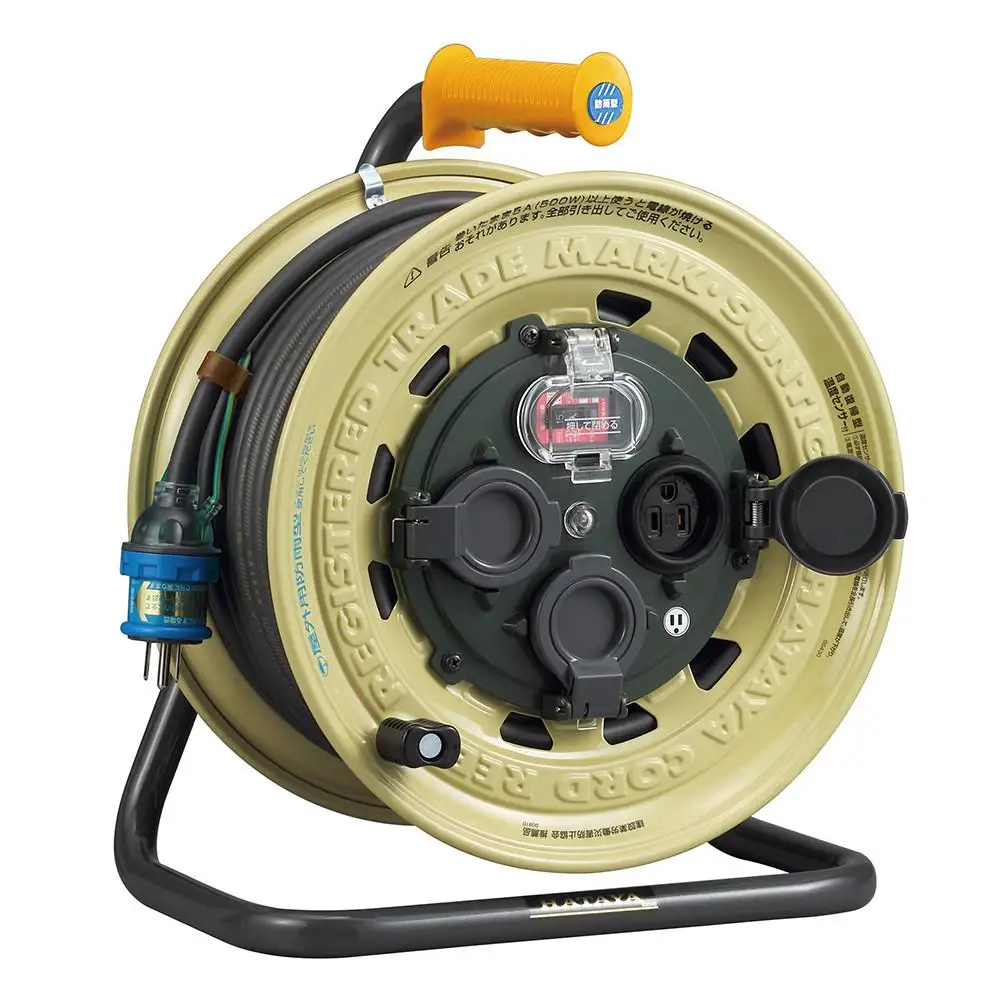 防雨型接地 ELB付 サンタイガーレインボーリール 30m巻 BX-301K