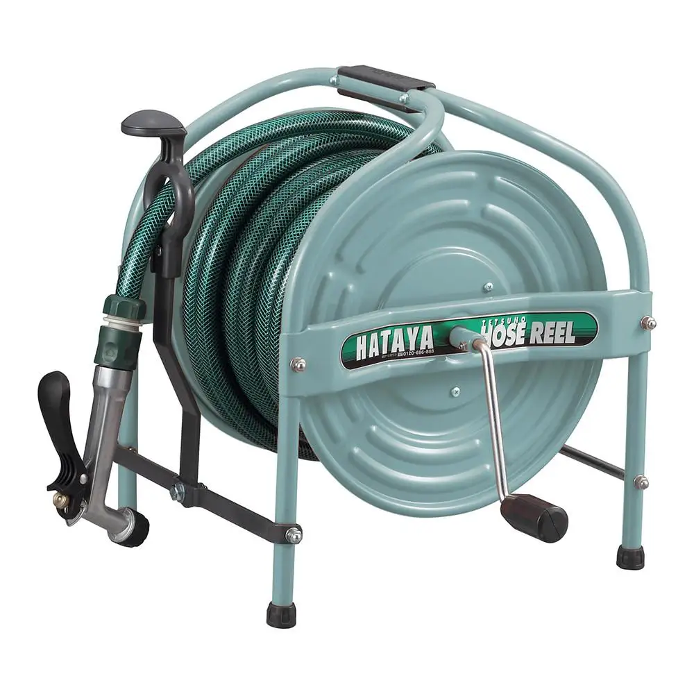 テツノホースリール 塩ビホース21m レバーノズル付 HSA-20N＜グリーン＞