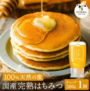 【2025年採蜜】 完熟はちみつ　300g（藤岡養蜂園） 　008FY01N. ／ 完熟 熟成 天然 ハチミツ 養蜂 蜂蜜 ミツバチ チューブ 