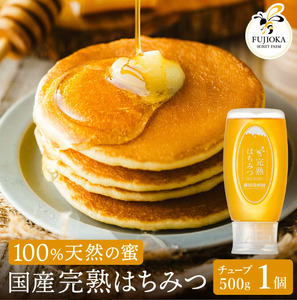 【2025年採蜜】 完熟はちみつ　500g（藤岡養蜂園） 　014FY01N. ／ 完熟 熟成 天然 ハチミツ 養蜂 蜂蜜 ミツバチ チューブ 