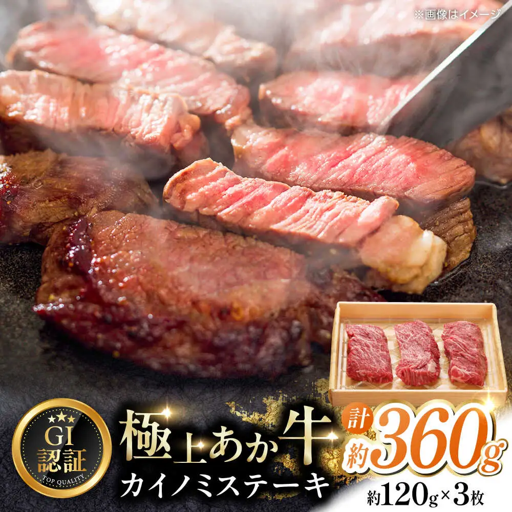 【GI認証】くまもとあか牛カイノミステーキ 約120g×3枚 カイノミステーキ [AYCQ019]