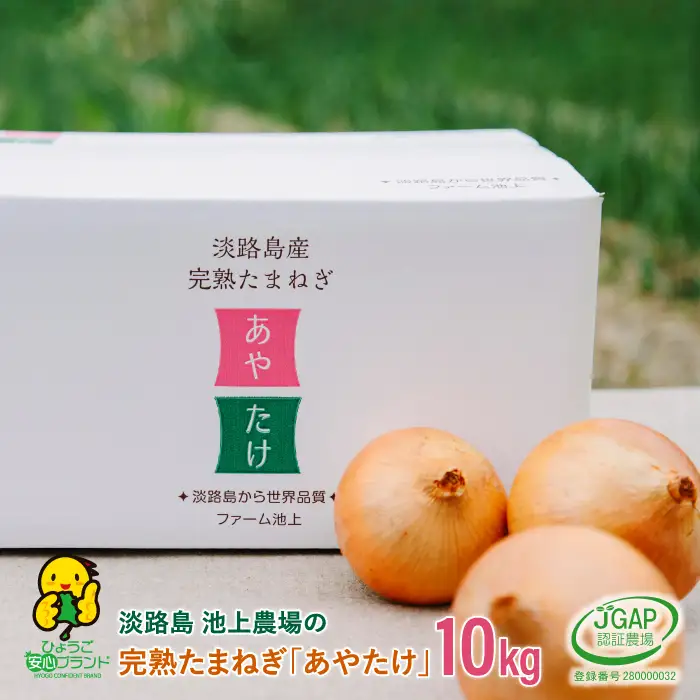 淡路島　池上農場の完熟玉ねぎ「あやたけ」10kg　玉ねぎ