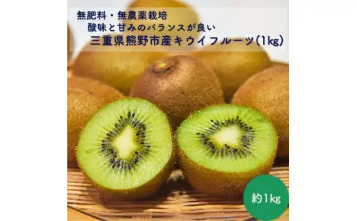 【自然栽培】三重県熊野市産キウイフルーツ(ヘイワード)(約1kg)【kmys0022A】