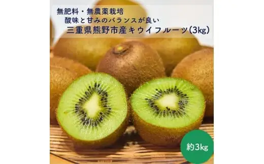【自然栽培】三重県熊野市産キウイフルーツ(ヘイワード)(約3kg)【kmys0023A】