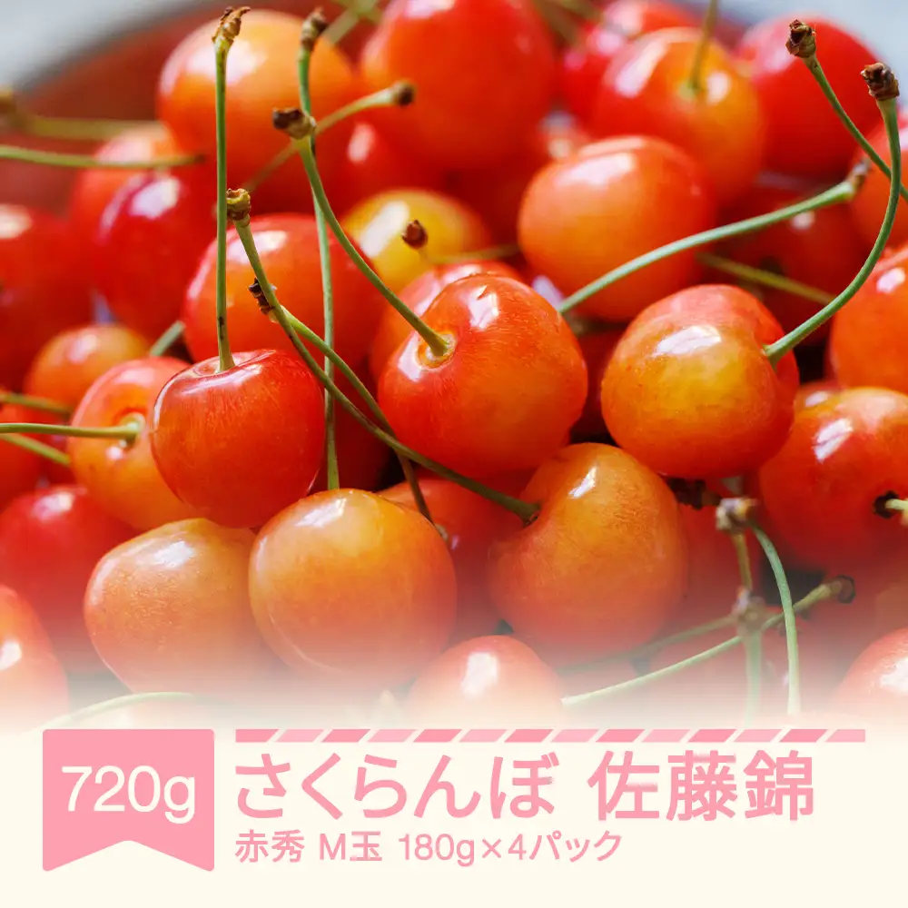 先行予約 さくらんぼ 佐藤錦 赤秀 M玉 180g×4 令和9年産 mm-snpmx800