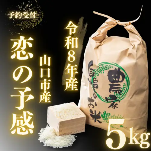 D566 農家直送！山口市産新米「恋の予感」精米5kg