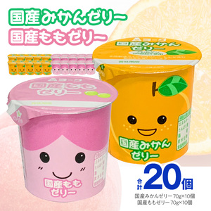 愛知ヨーク 国産みかんゼリー・国産ももゼリー 20個入 [108A10]