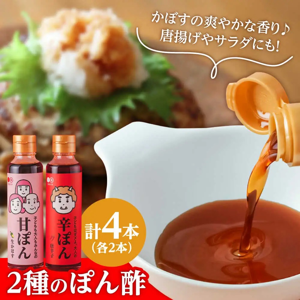 【お中元対象】日田の味わい厳選！甘ぽん辛ぽん4本セット 日田市 ポン酢 ぽん酢 調味料 [ARAV002]