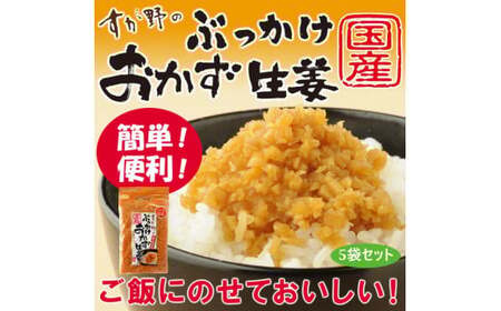国産ぶっかけおかず生姜 5袋 おかず ご飯のお供 ご飯 ごはん 生姜 国産 常温 栃木県 壬生町