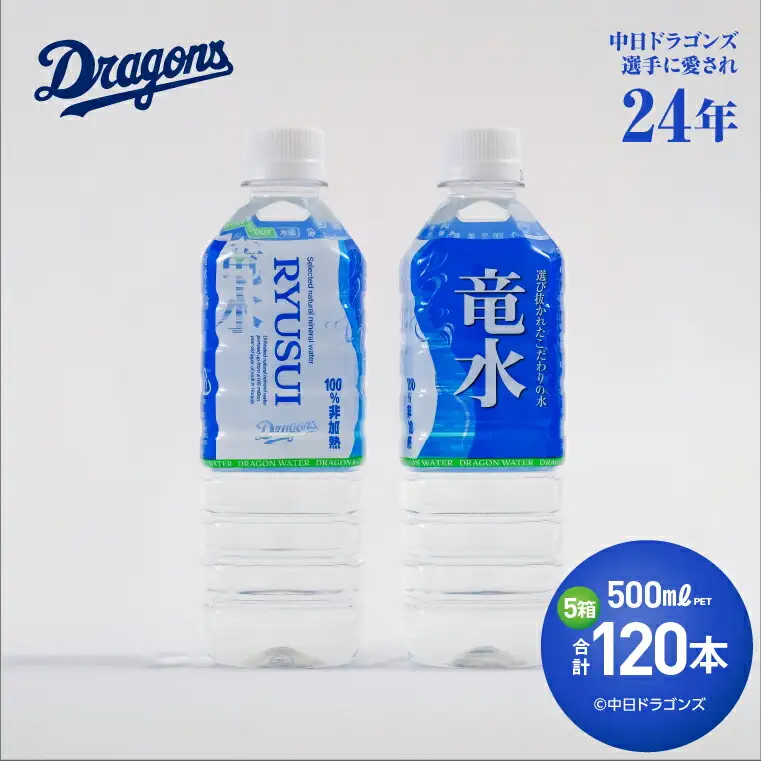 中日ドラゴンズ公式ミネラルウォーター 竜水 500ml （120本）中日