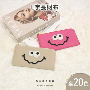 【 キョロメL字長財布 / 全20色 】 思わず誰かに見せたくなる / 薄型軽量キョロメL字財布 / L字長財布【 キョロメver. 】 L型 Lファスナー 長財布 大容量 長サイフ オフホワイト