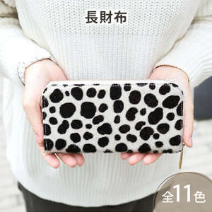 【毛付き長財布/全11色】 イタリアンレザー の高級感のあるラウンド型レザー 長財布 ウォレット 通帳収納 ラウンドファスナー ラウンド型 長財布 大容量 長サイフ プレゼント レディース メンズ 迷彩カモ×キャメル