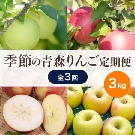 【発送月固定定期便】【26年12月～27年2月】青森りんご 訳あり 品種おまかせ 3kg全3回_果物・フルーツ りんご  リンゴ 林檎  定期便 定期便  _【配送不可地域：離島・沖縄県】【4066848】