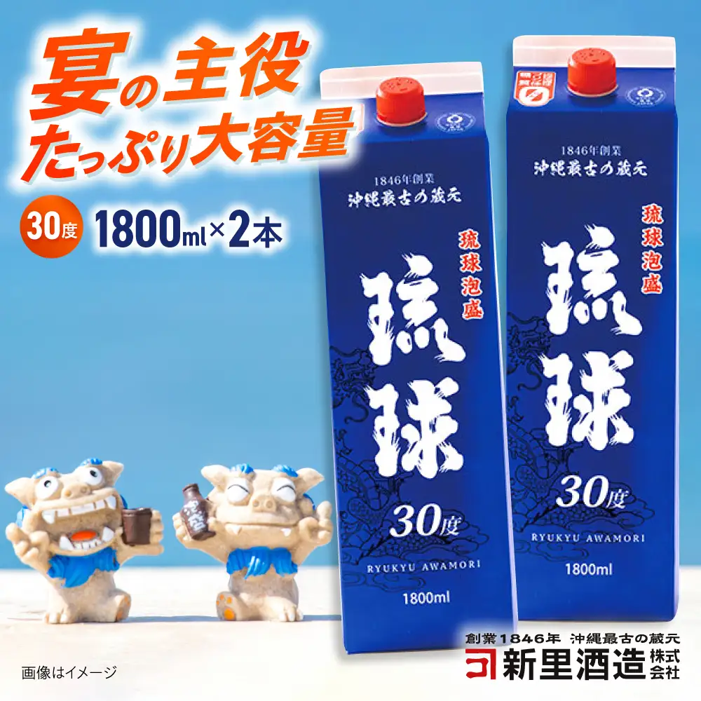泡盛 琉球泡盛 琉球パック 30度 1800ml×2 BCAS006 アルコール