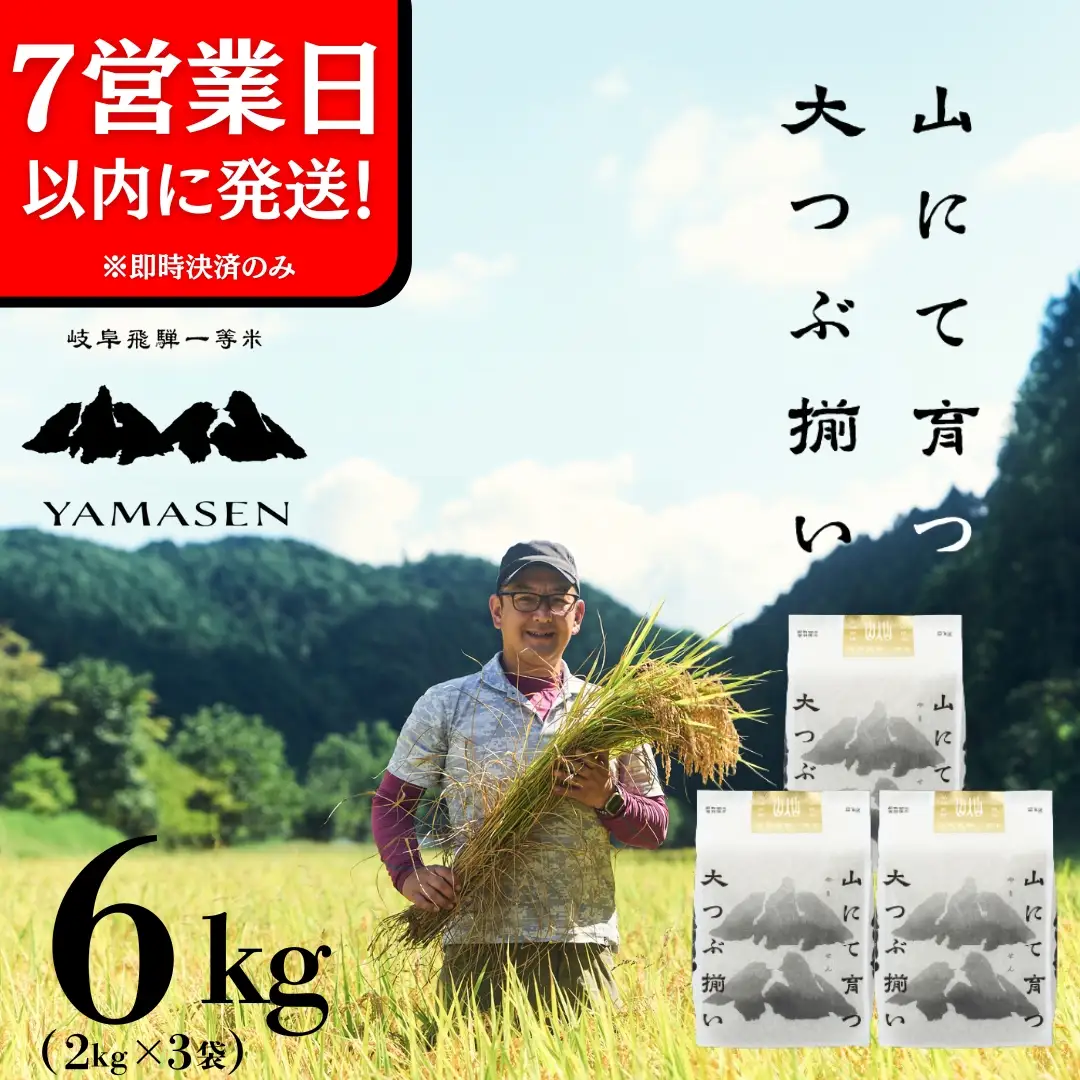 【期間限定】即納【令和7年産米】山仙 (いのちの壱) 2kg×3袋【51-29g】