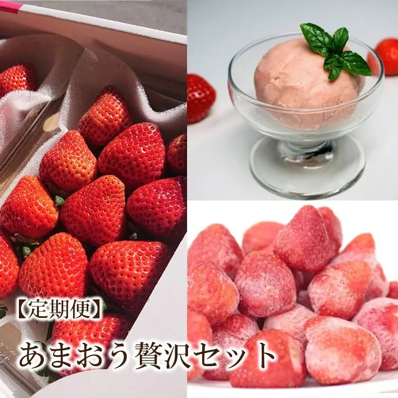 【2027年先行予約】【3回定期便】あまおう贅沢セット(生いちご、冷凍、ジェラート)【044-0080】