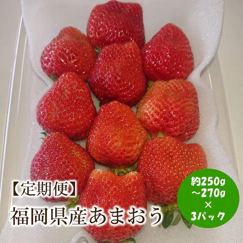 【2027年先行予約】【3回定期便】福岡県産あまおう約250-270gx3パックｘ3回【044-0081】