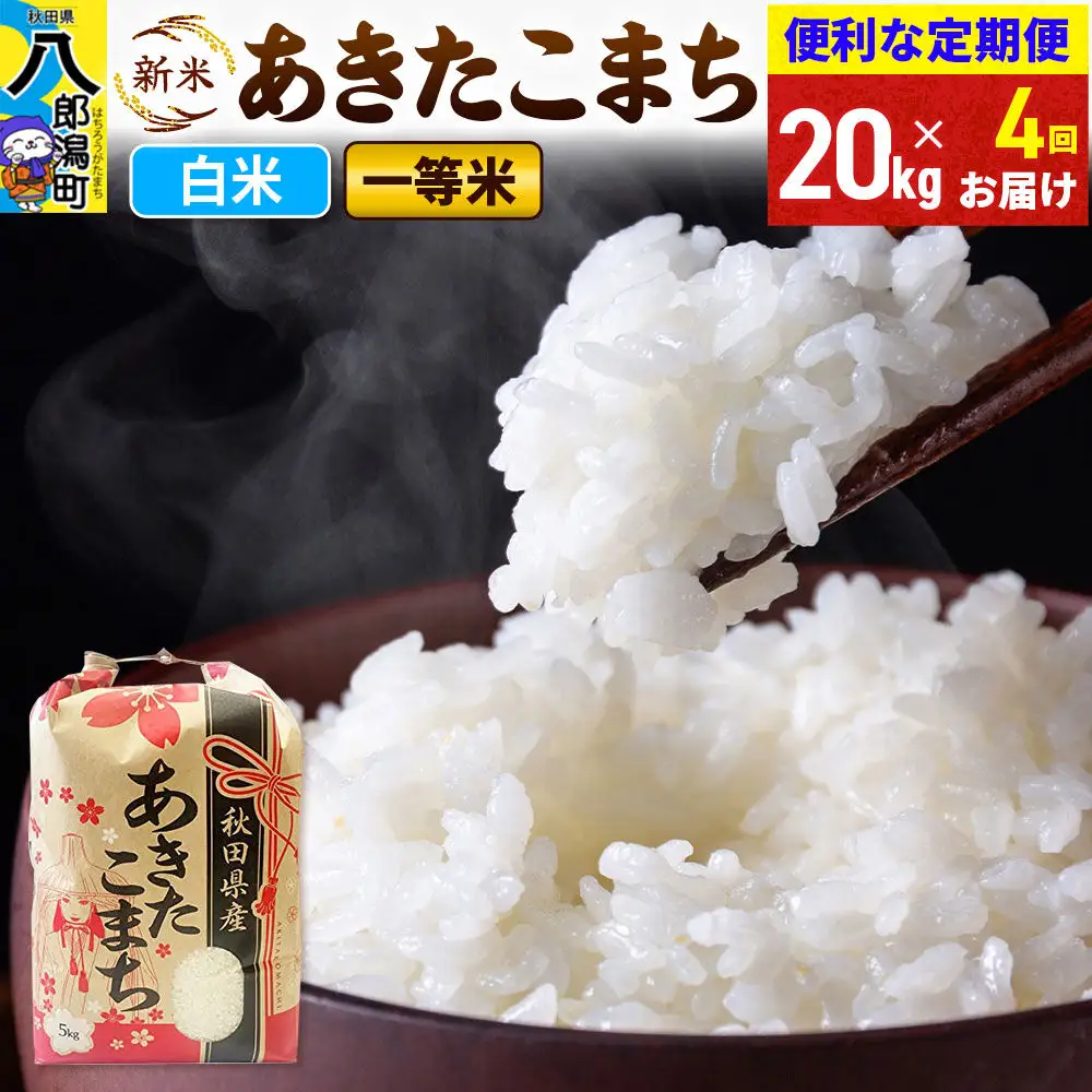 《新米》《定期便4ヶ月》あきたこまち 一等米 20kg【白米】 令和8年産 秋田県産 こまちライン